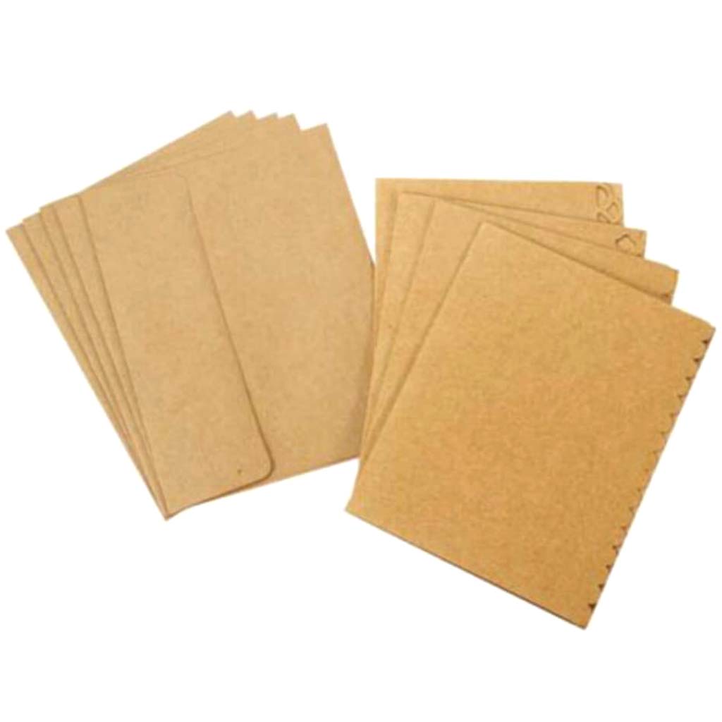 CARD &amp; ENVELOPE DECO FLAP 40PK A2 KRAFT 