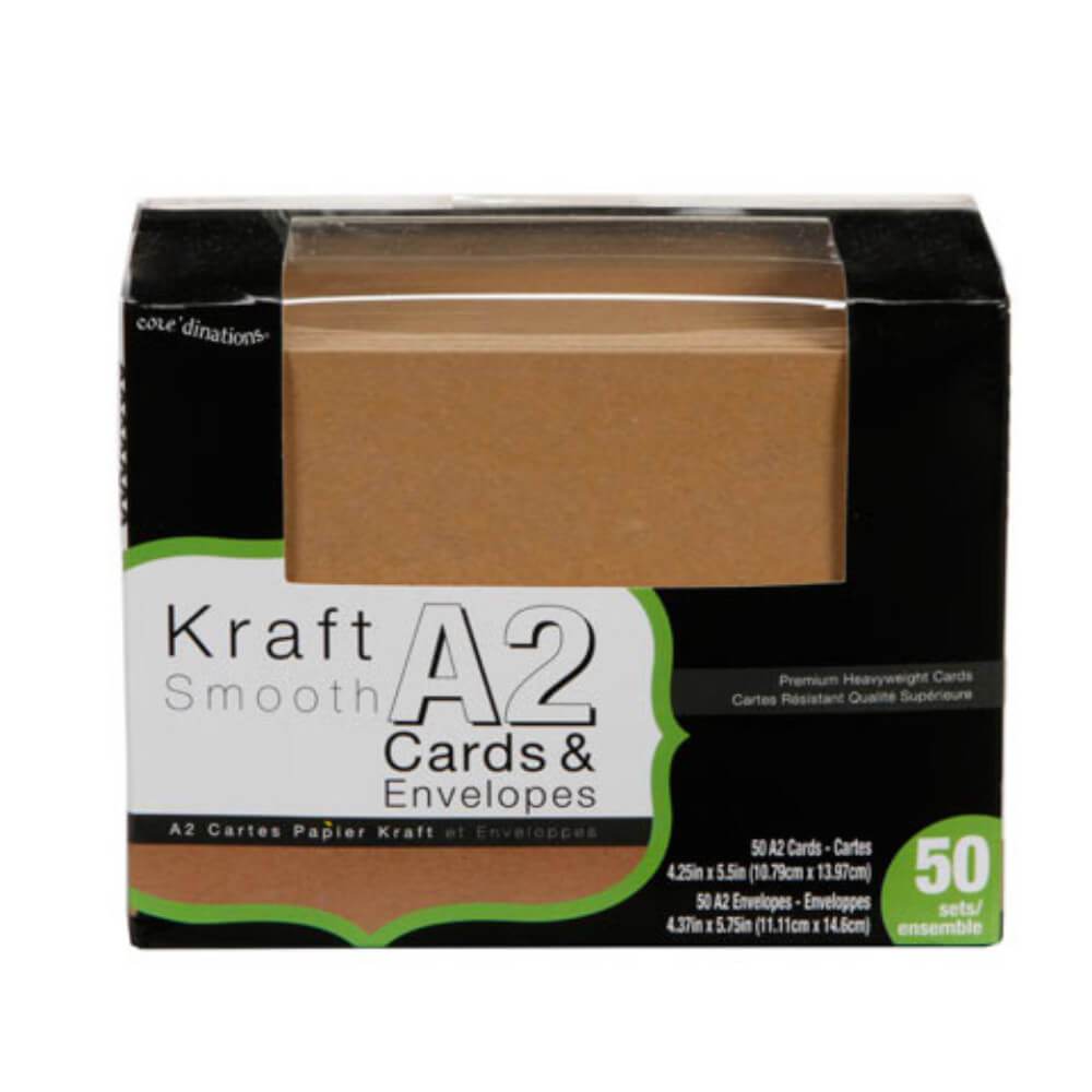 Core&#39;dinations Cards and Envelopes Kraft A2 50 sets 