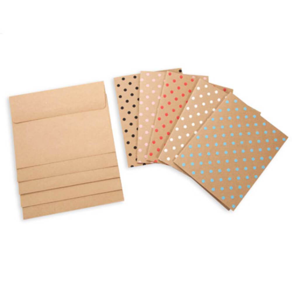 Core&#39;dinations Cards and Envelopes Kraft Polka Dot Pop A2 40 sets 