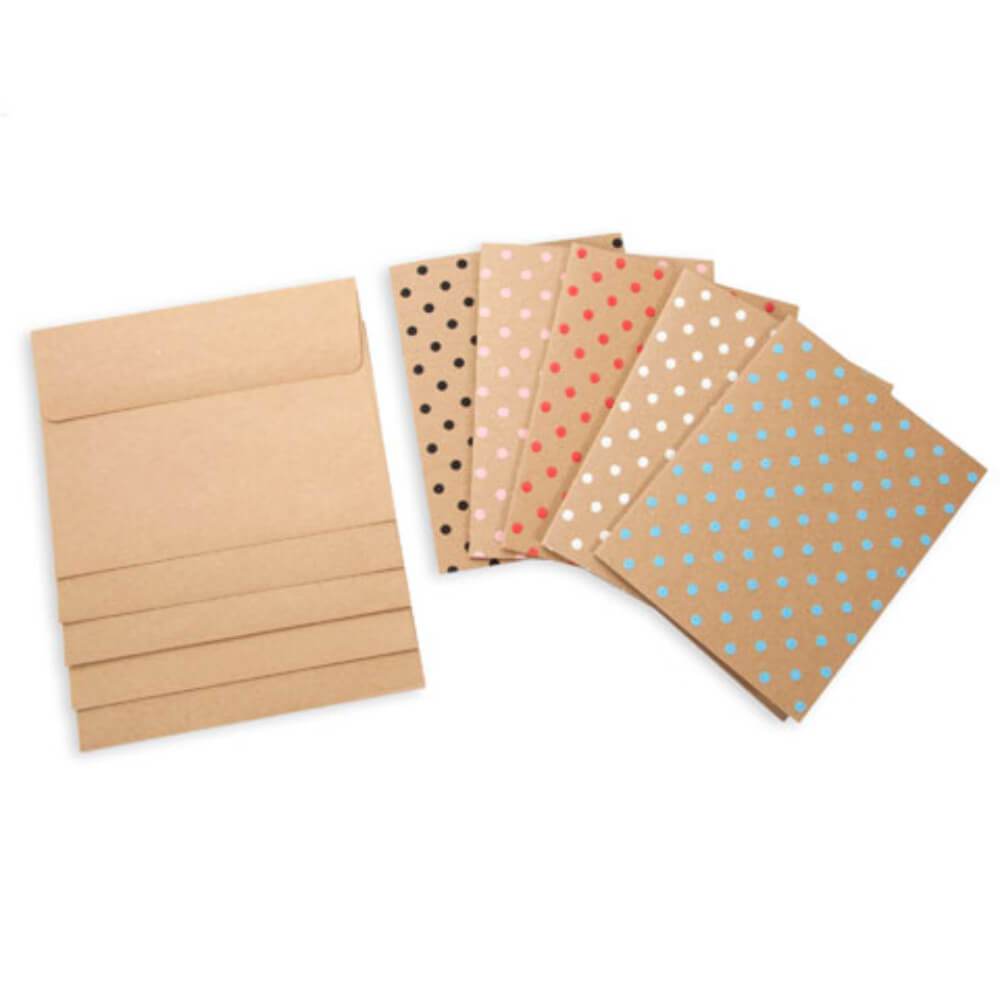 Core'dinations Cards and Envelopes Kraft Polka Dot Pop A2 40 sets 
