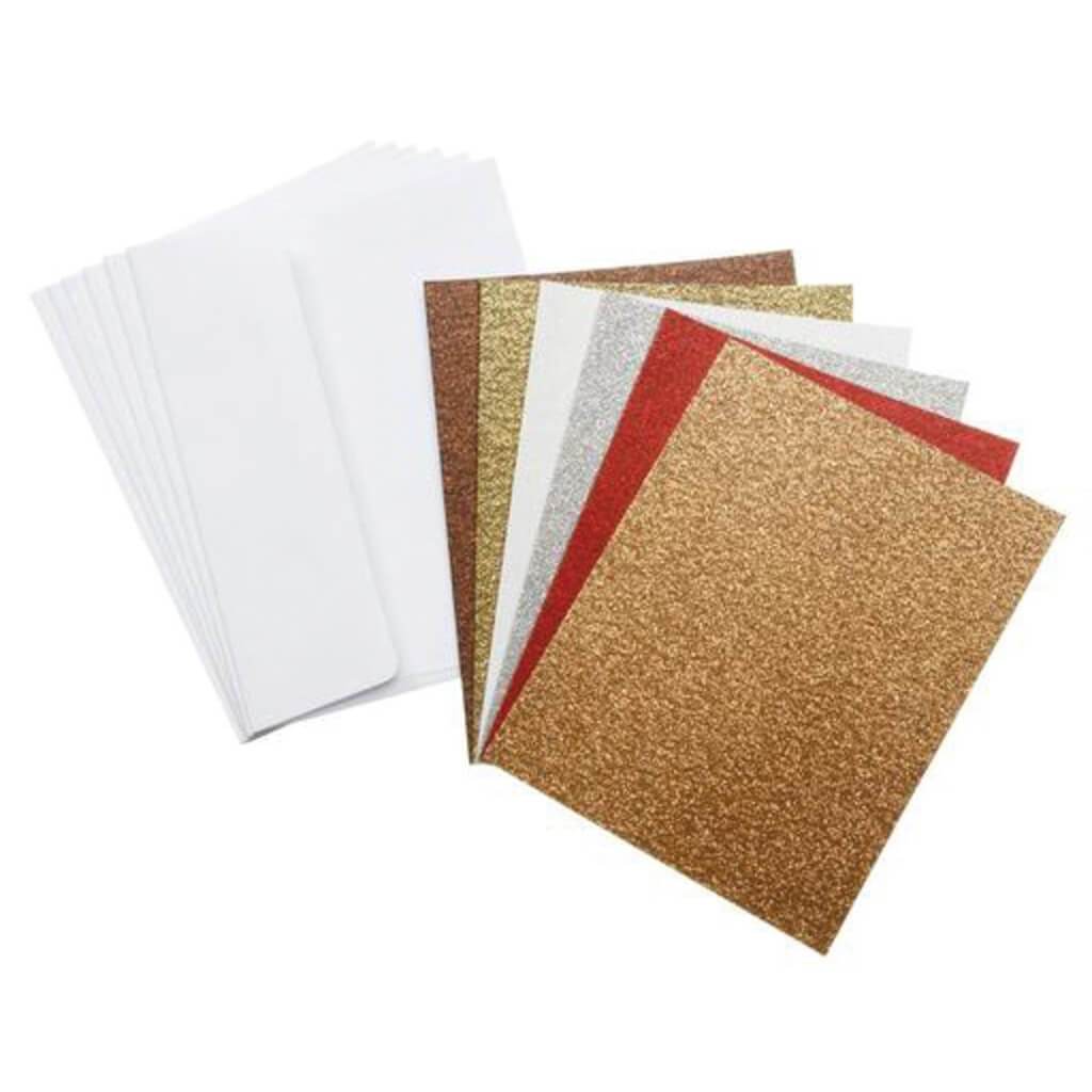 CARD &amp; ENVELOPE BOX GLITTER 36PK A2 NEUTRALS 