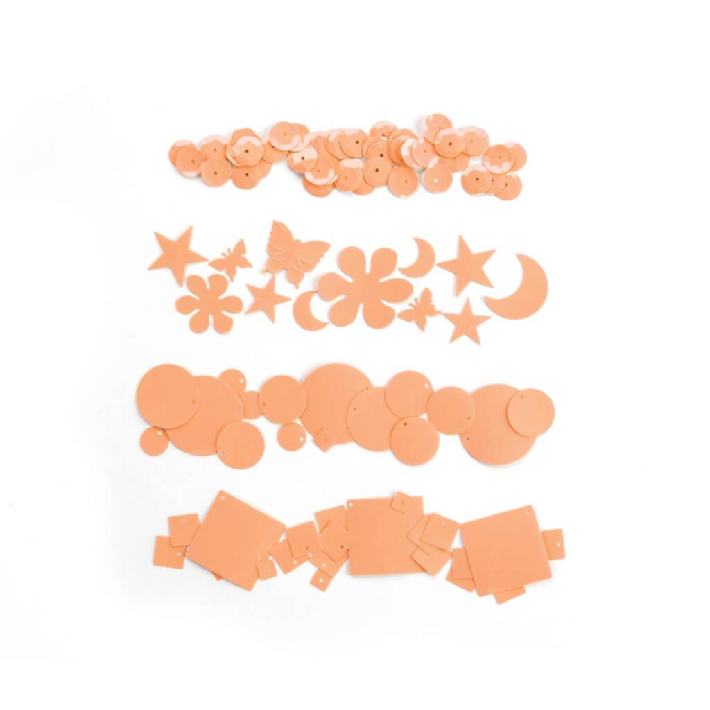 SEQUINS CREAM FLAKE 4 PACK PEACH 