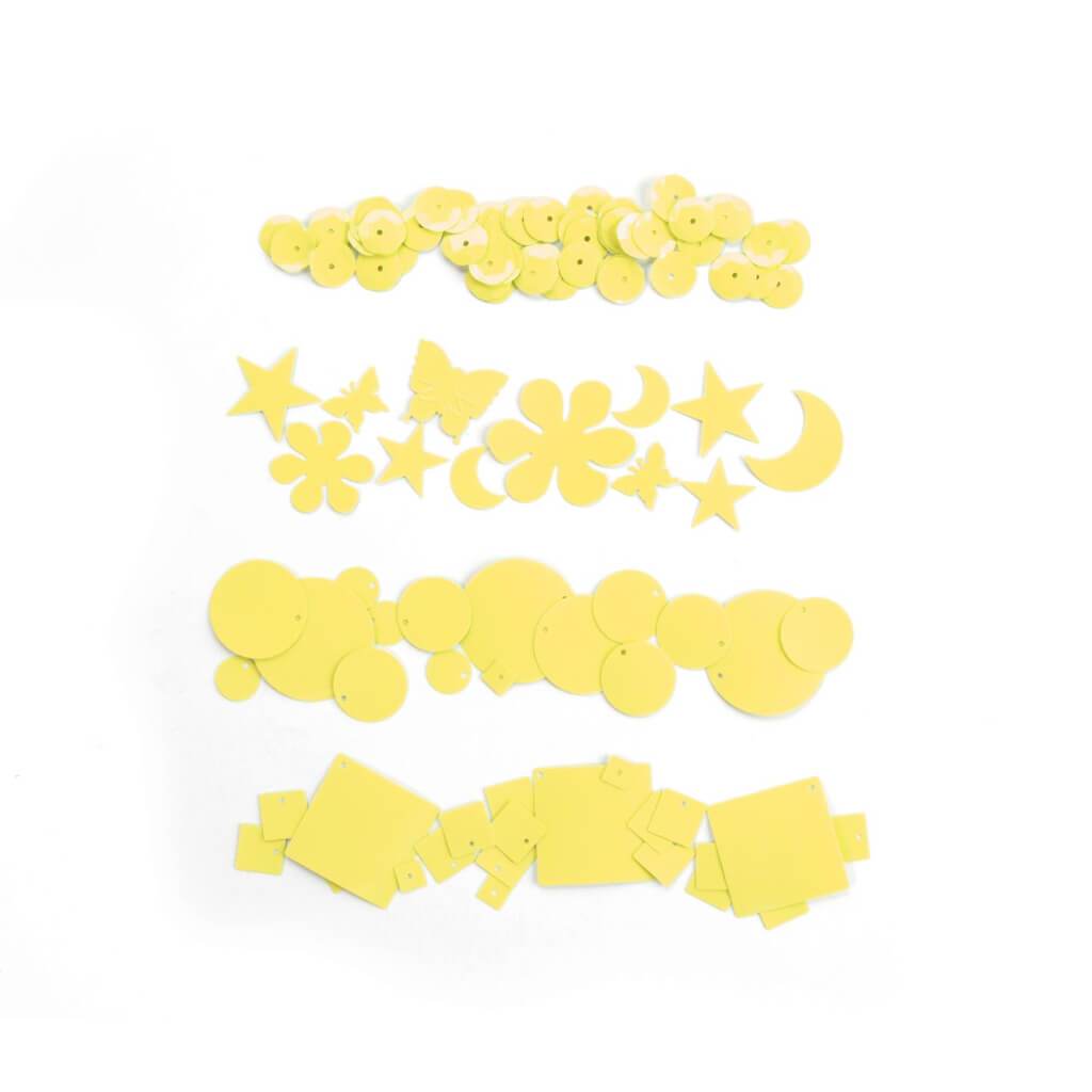 SEQUINS CREAM FLAKE 4 PACK YELLOW 