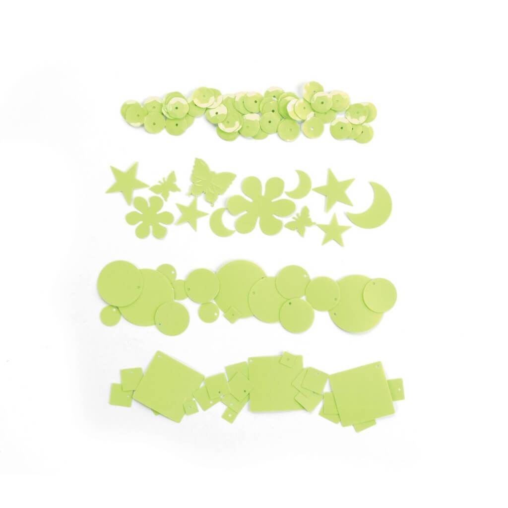 SEQUINS CREAM FLAKE 4 PACK LIME 