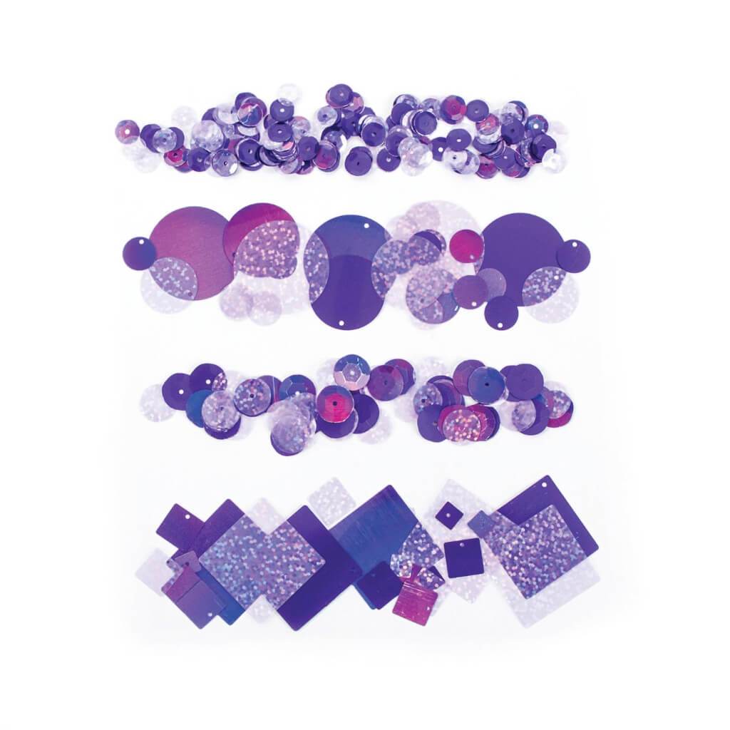 SEQUINS BRIGHT FLAKE 4 PACK PURPLE 