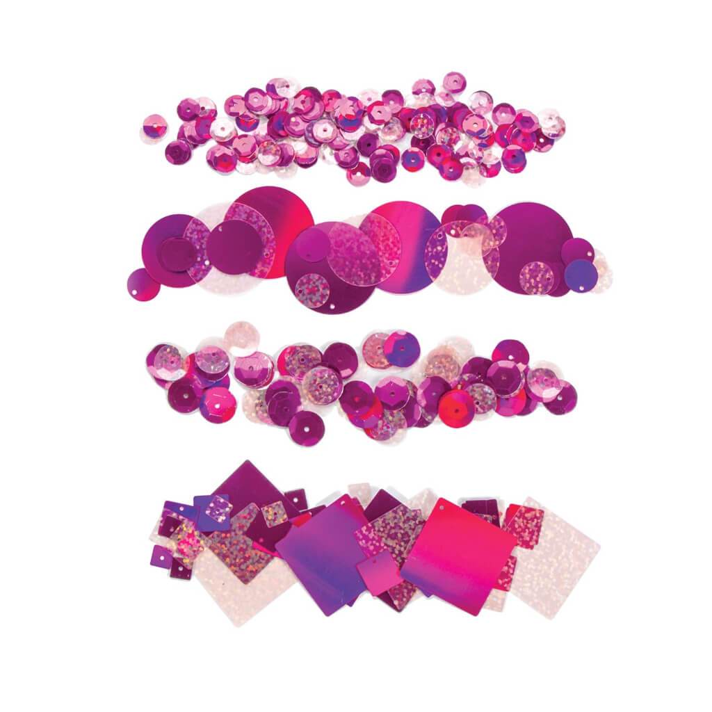 SEQUINS BRIGHT FLAKE 4 PACK FUSCHIA 