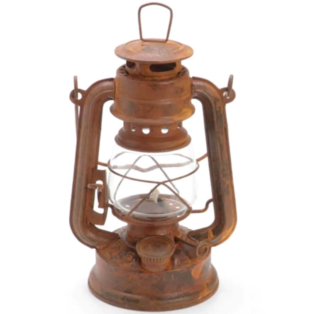 Tin Oil Lantern Rusted 