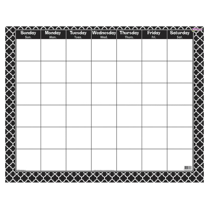 Moroccan Wipe-Off Chart Black 