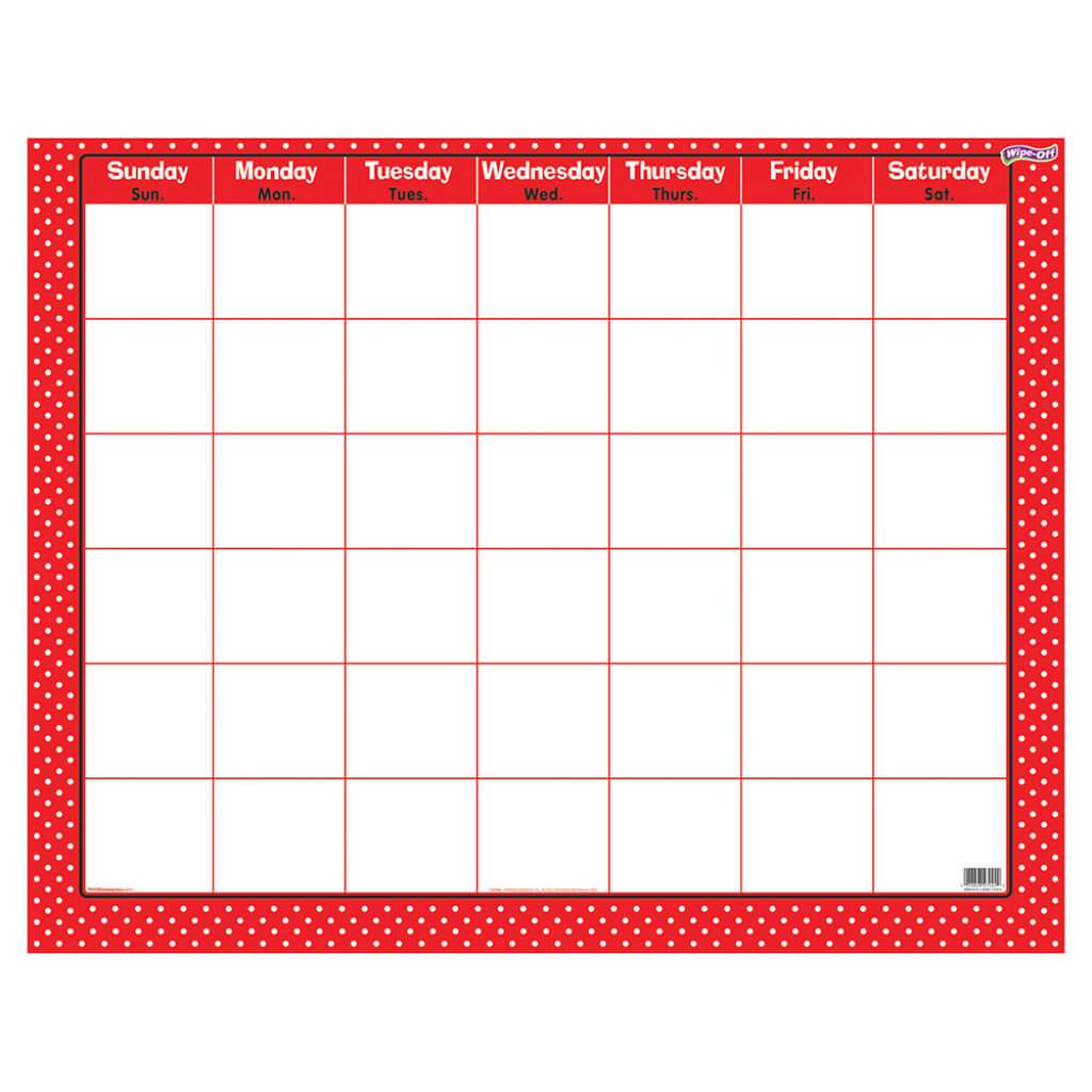 Polka Dots Red Wipe-Off Chart 