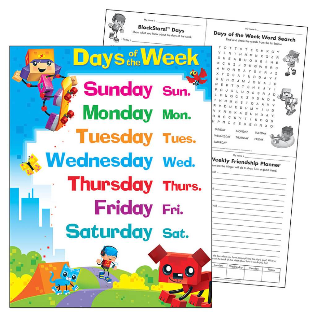 Days Of The Week Blockstars! Learning Chart 