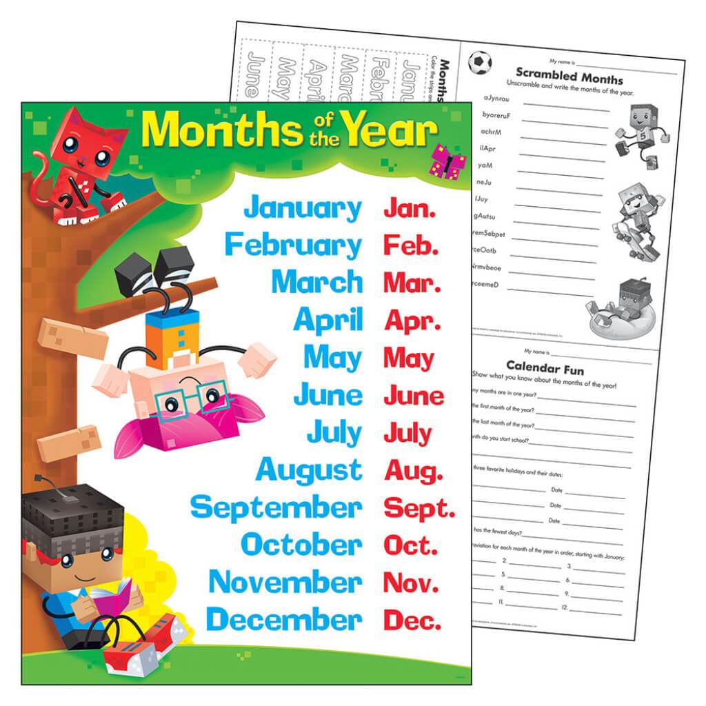 Months Of The Year Block Star Learning Chart 
