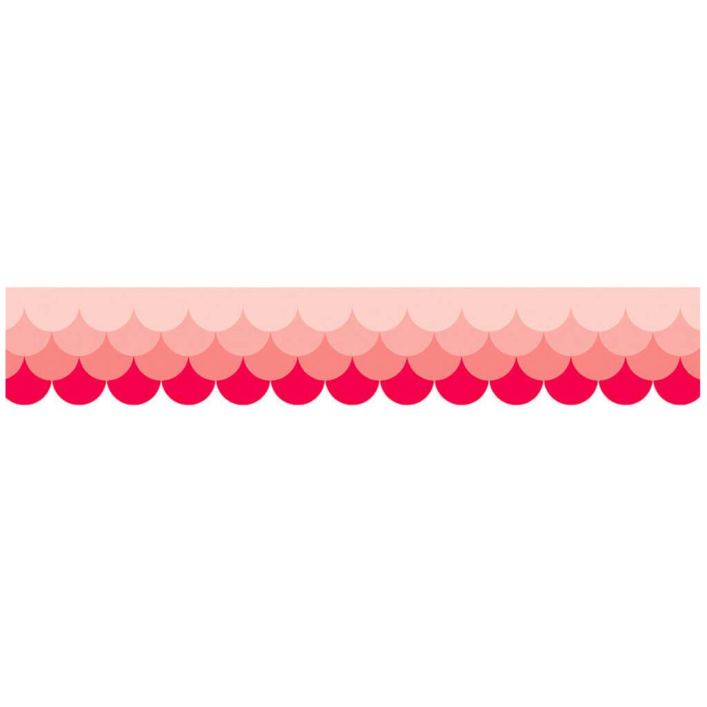 Poppy Red Ombre Scallop Border