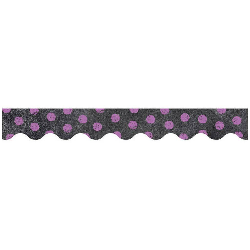 Dots on Chalkboard Purple Border