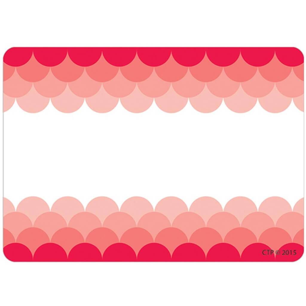 Ombre Scallops Labels Poppyred 