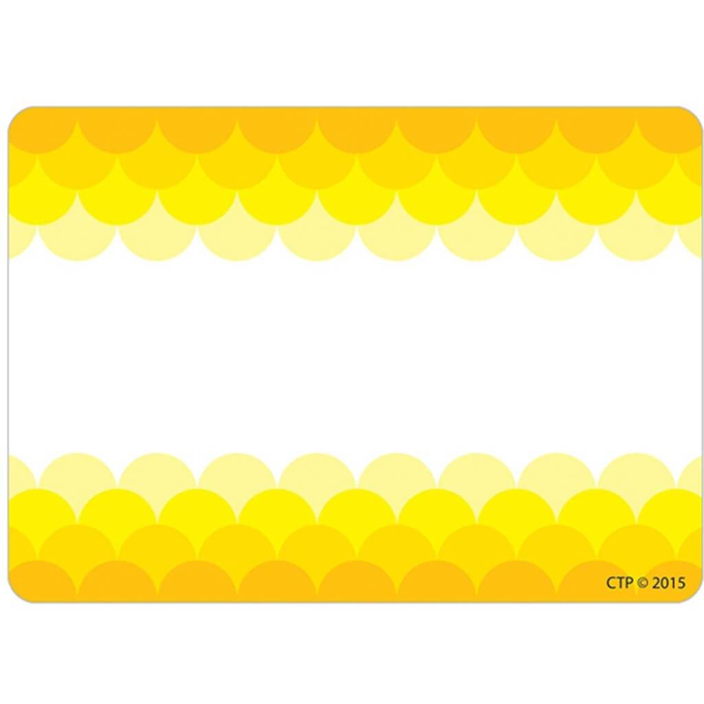 Ombre Scallops Labels Yellow 