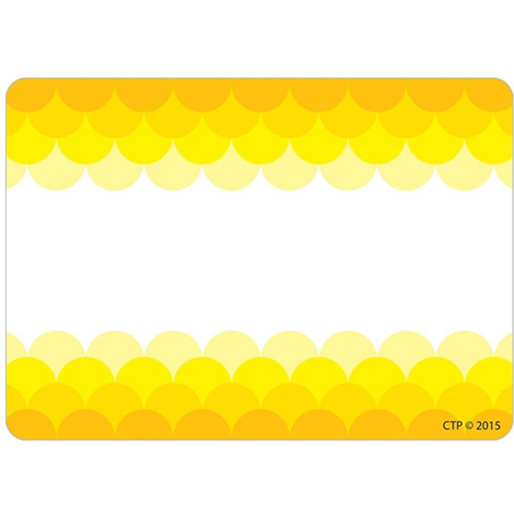 Ombre Scallops Labels Yellow 