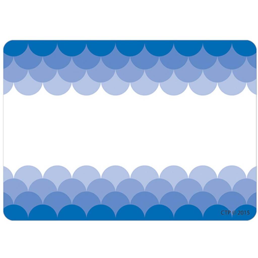 Ombre Blue Scallops Labels