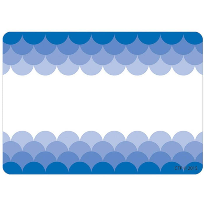 Ombre Blue Scallops Labels
