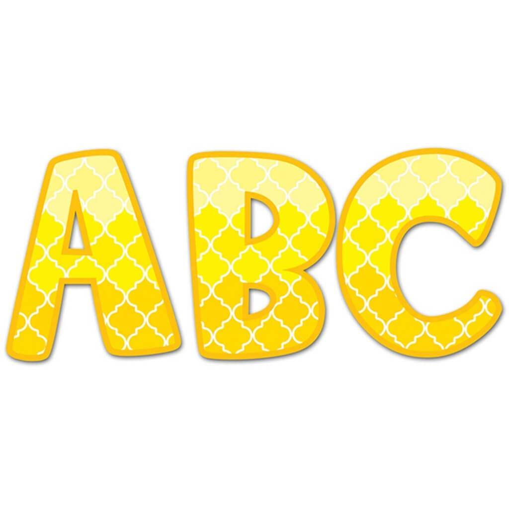 Uppercase Letter Stickers 2" Yellow 