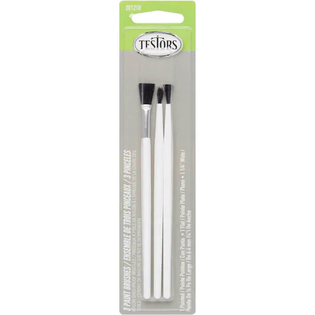 Set of 3 Brush Flat Economic Gray