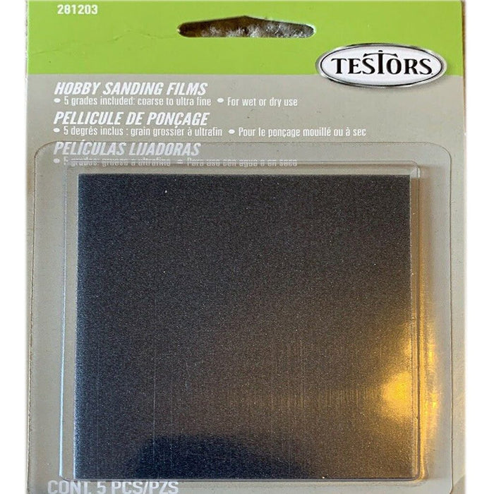 Testors Hobby Sanding Films  5 Grades Included