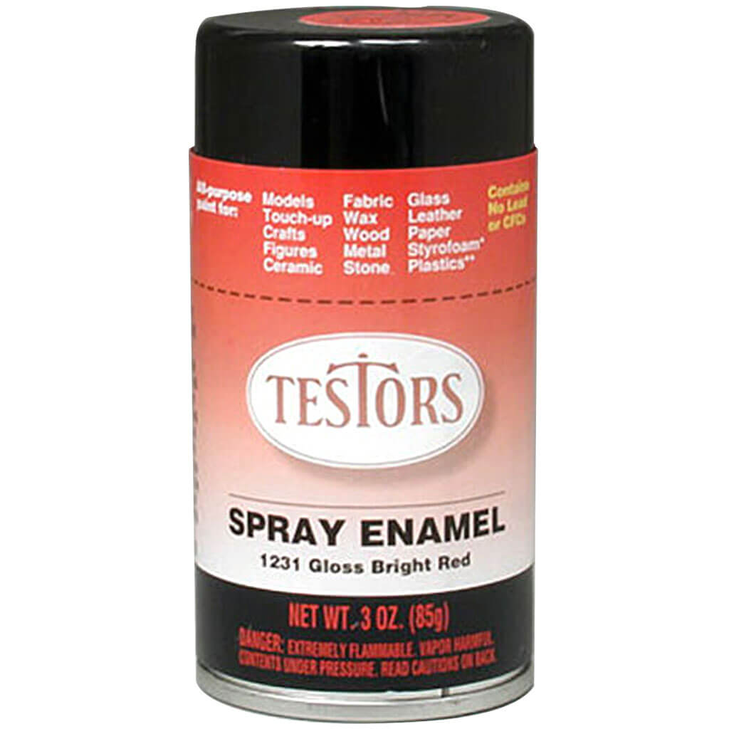 Testors Enamel Spray Paint 3oz Gloss Bright Red