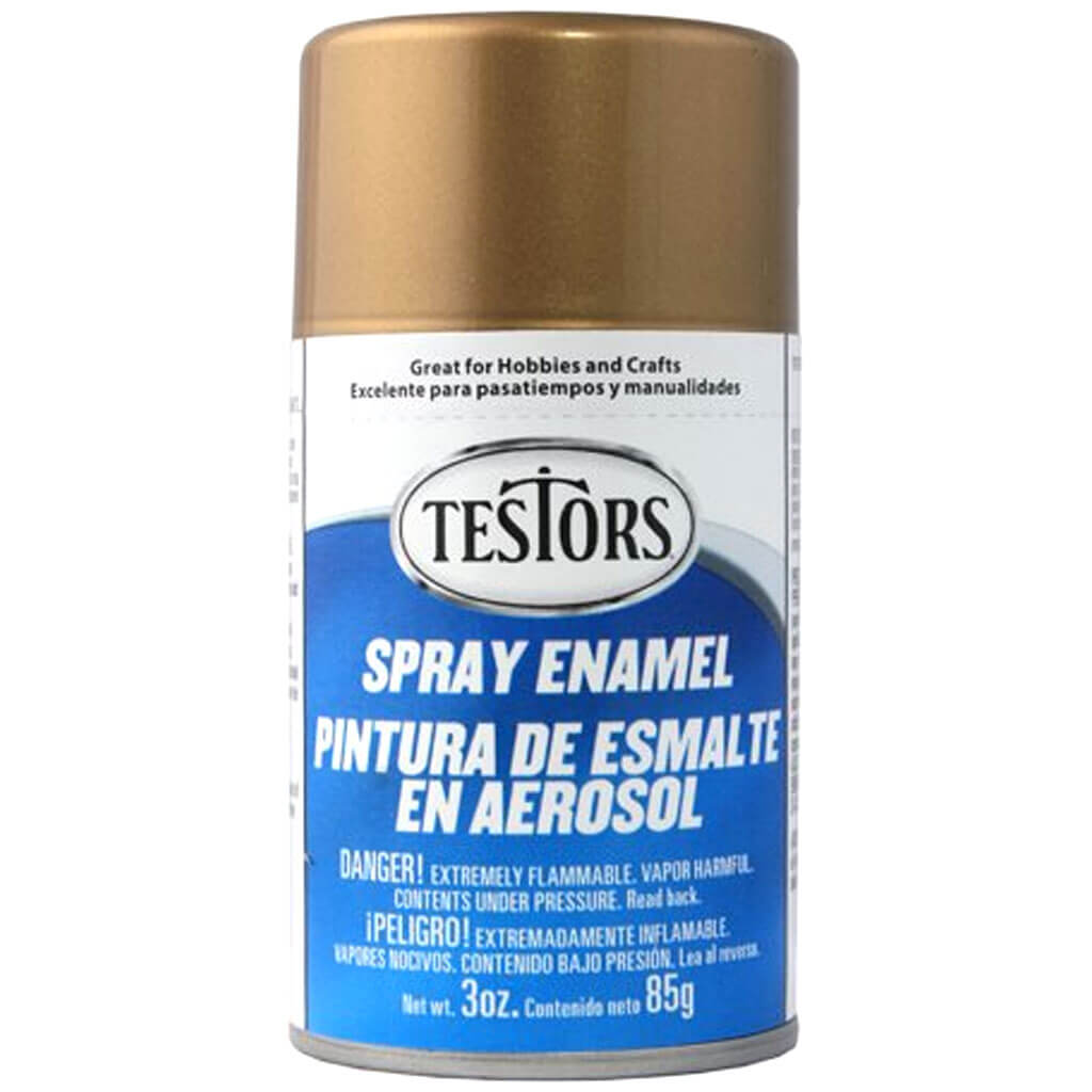 Testors Enamel Spray Paint 3oz Metallic Gold