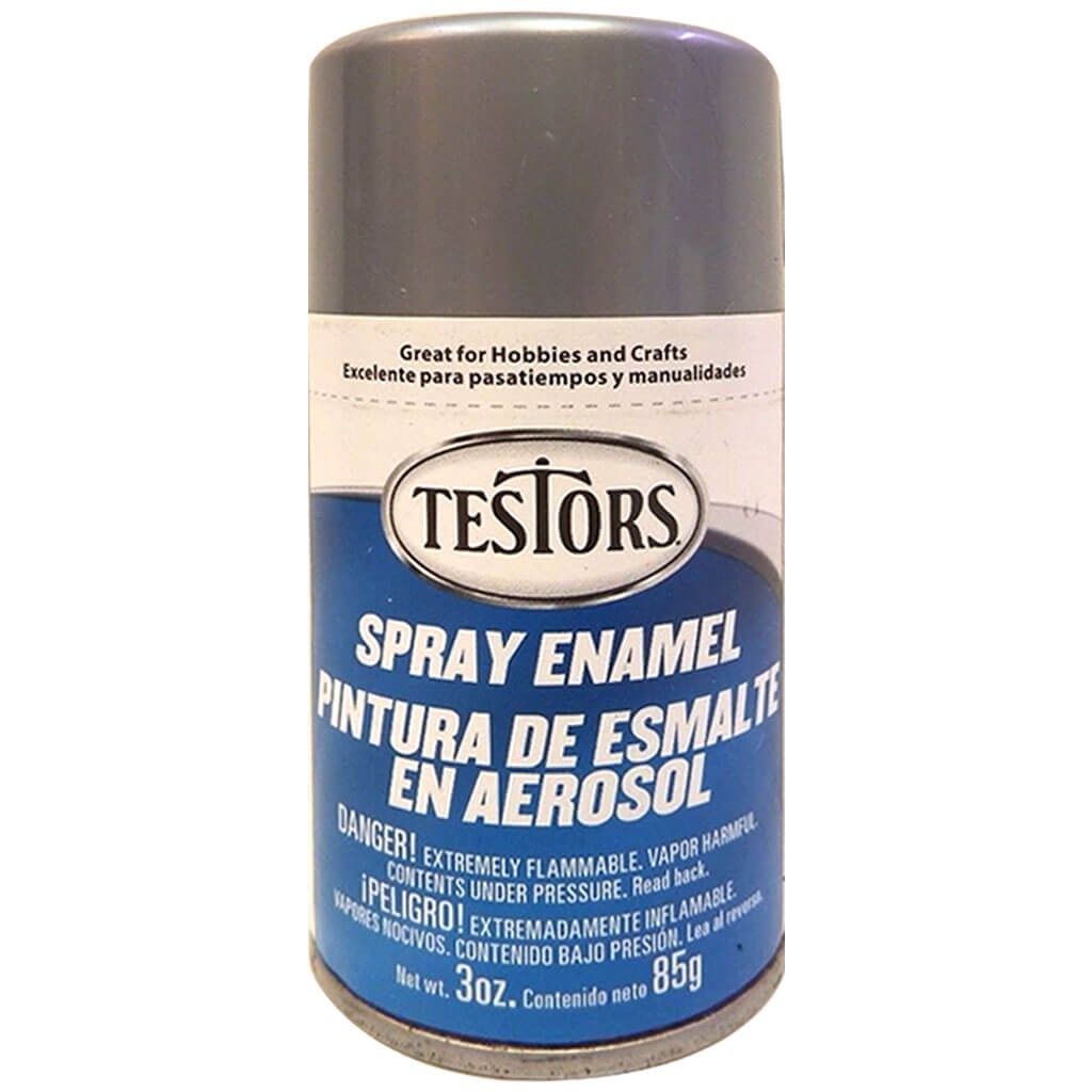 Testors Enamel Spray Paint 3oz Silver Metallic