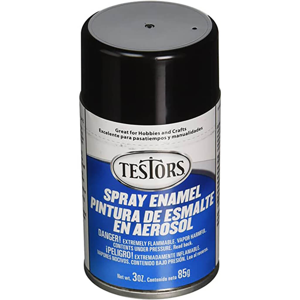 Testors Enamel Spray Paint 3oz Black Gloss