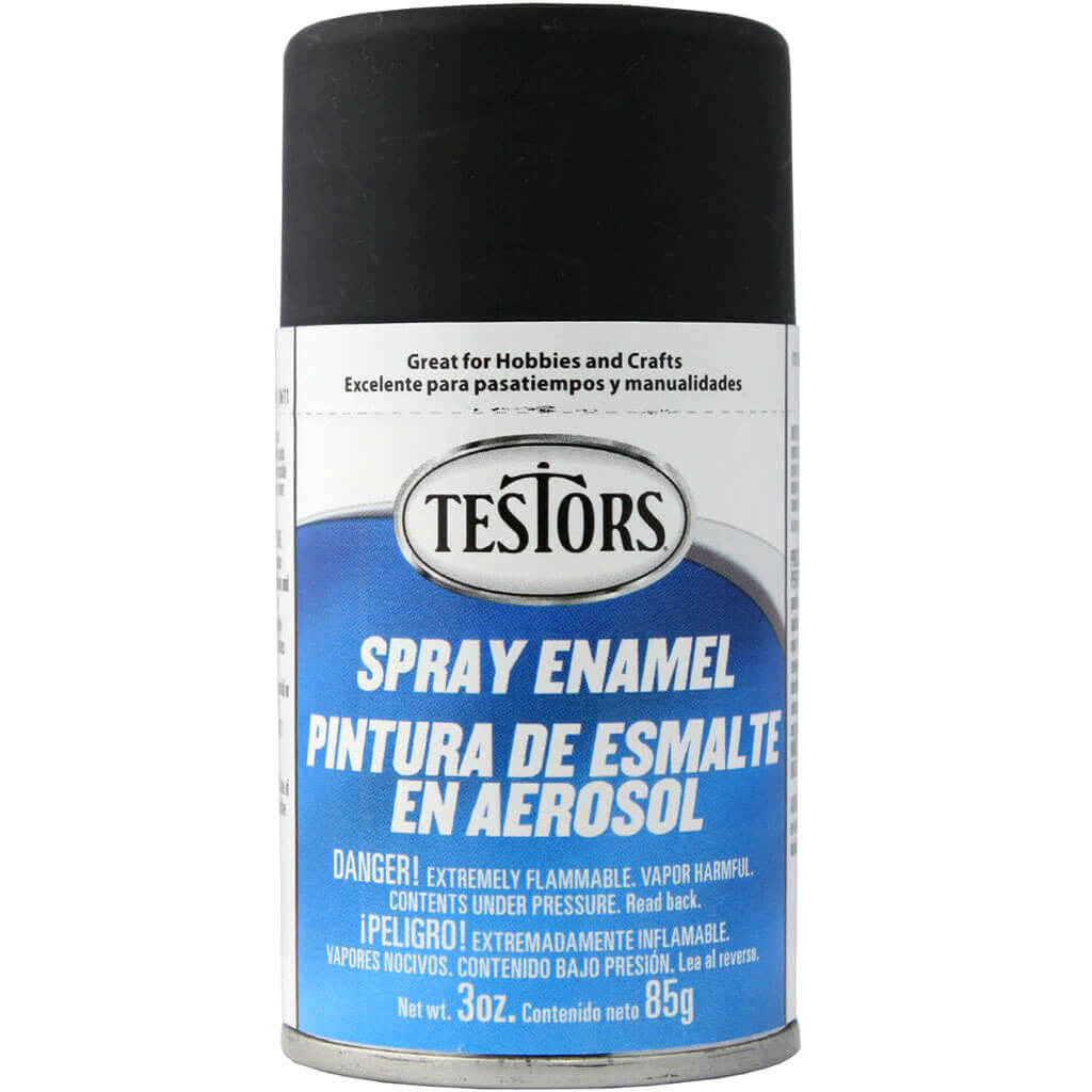 Testors Enamel Spray Paint 3oz Flat Black