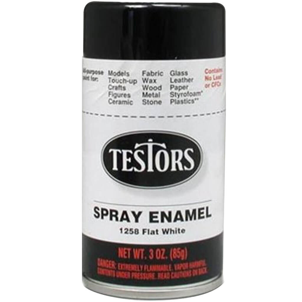 Testors Enamel Spray Paint Flat White 3oz