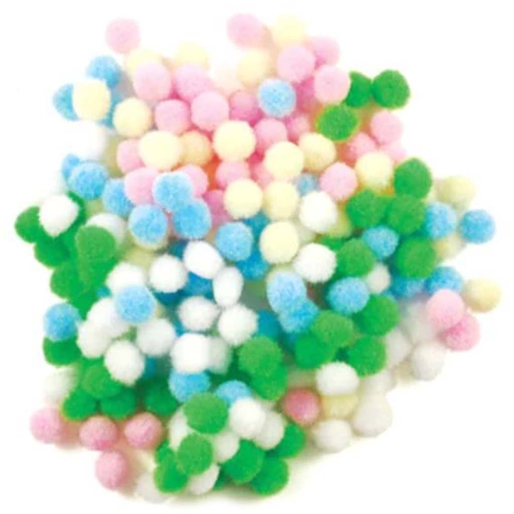 POM POMS 3/8IN PASTEL 