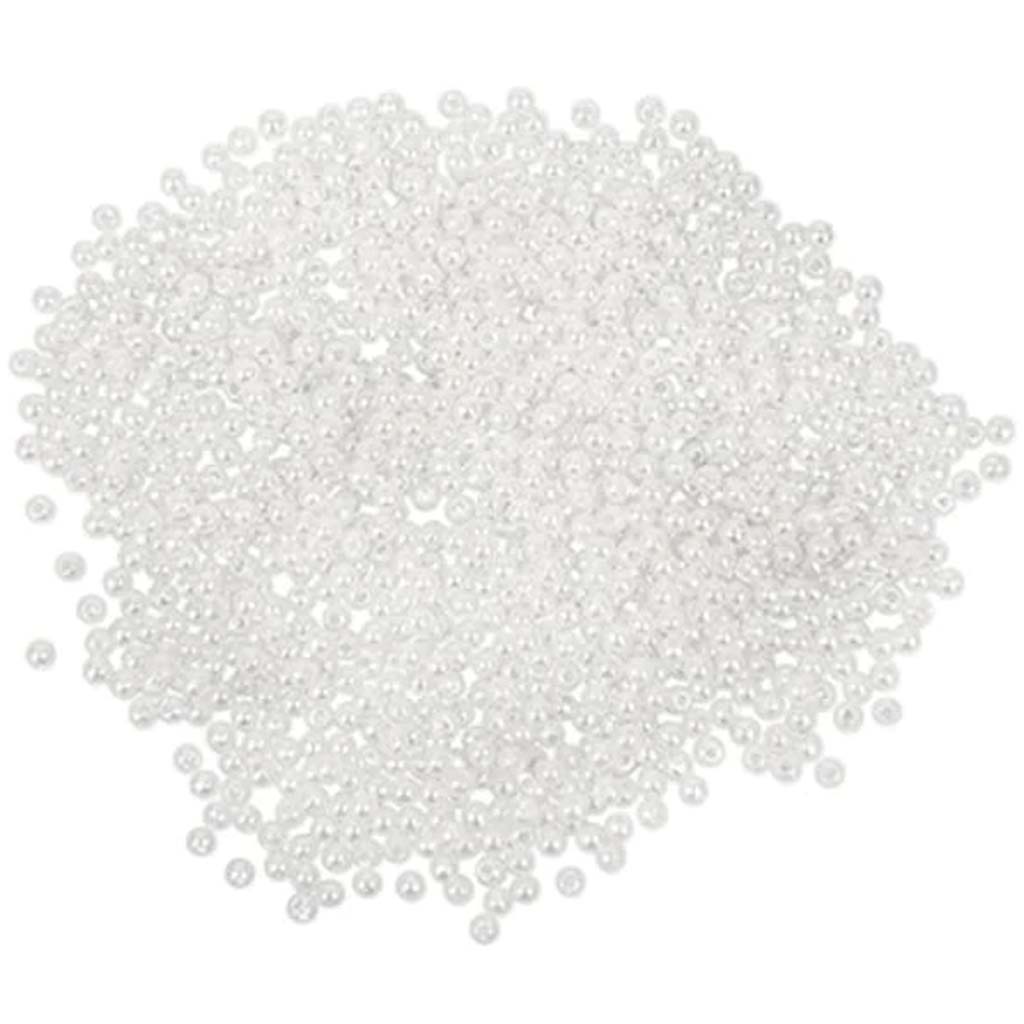 PEARL BEADS ACRYLIC SLEEK WHITE VALUE-PACK 