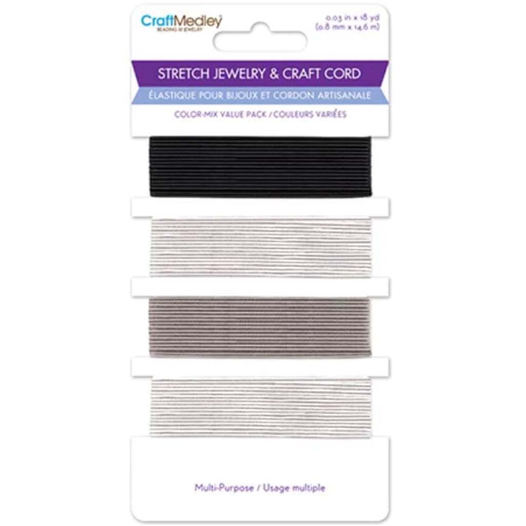 Jewelry/Craft Cord Stretch Cord 0.8mm 4col/Card 16yds 