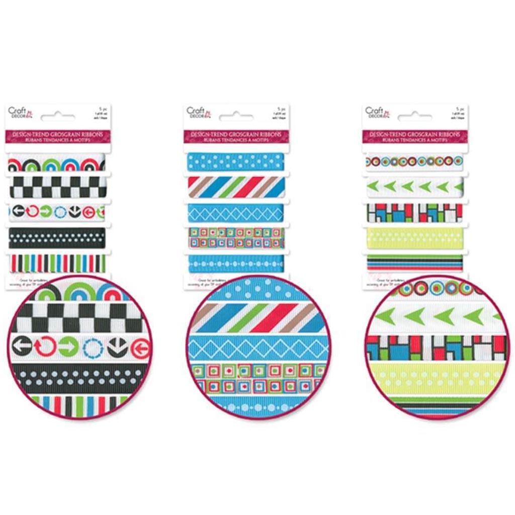 CRAFT DECOR RIBBONS GROSGRAIN DESIGN-TRENDS 1YD 