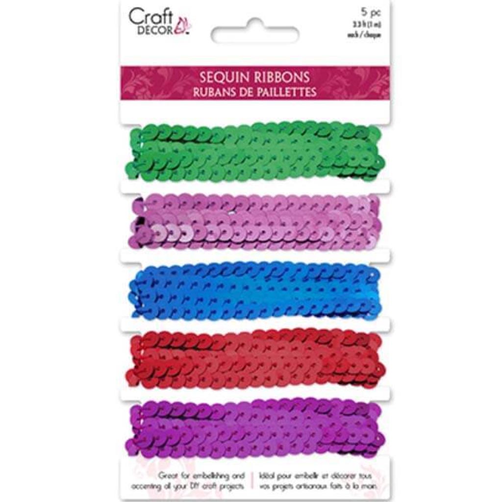 CRAFT DECOR RIBBONS PLASTIC SEQUINS RIBBONS 6MM GLAMOUR 