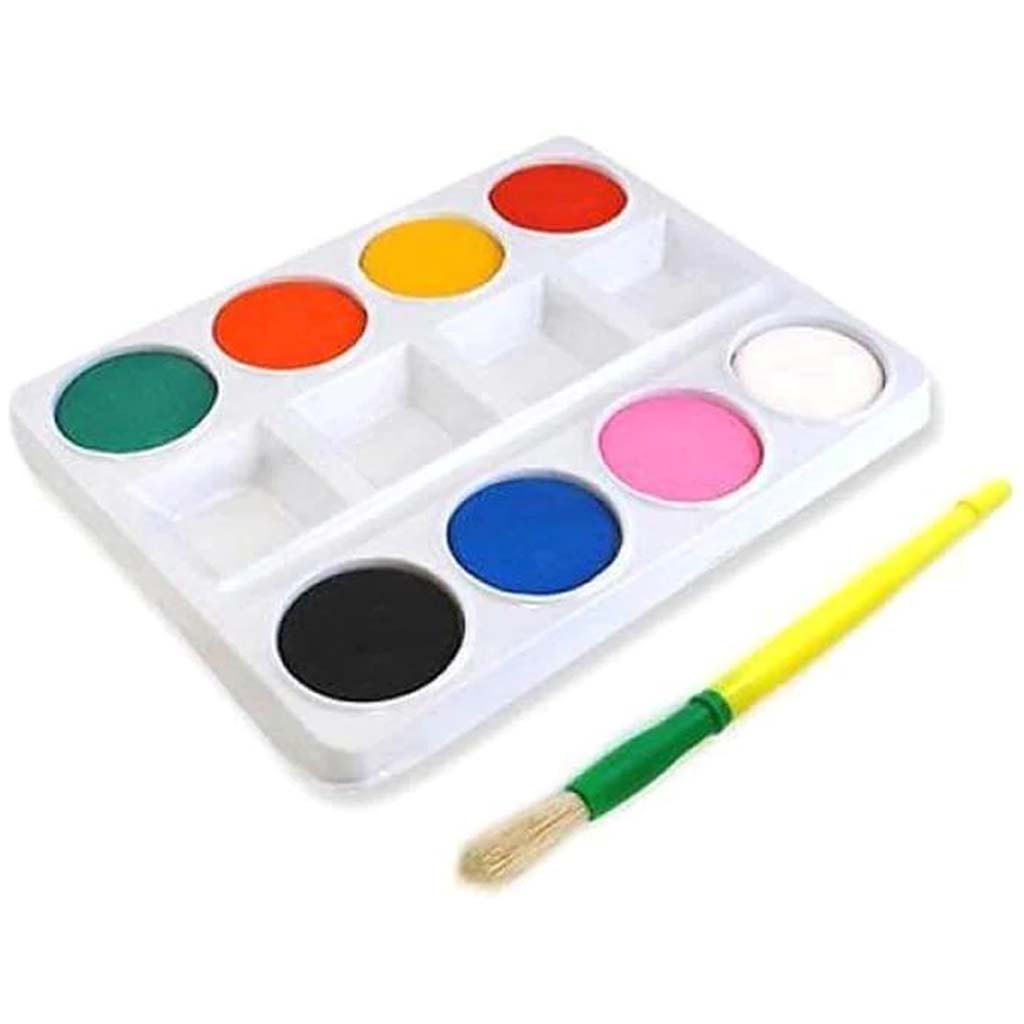 KRAFTY KIDS: JUMBO WATERCOLOR PAINT PALETTE SET W/BRUSH 