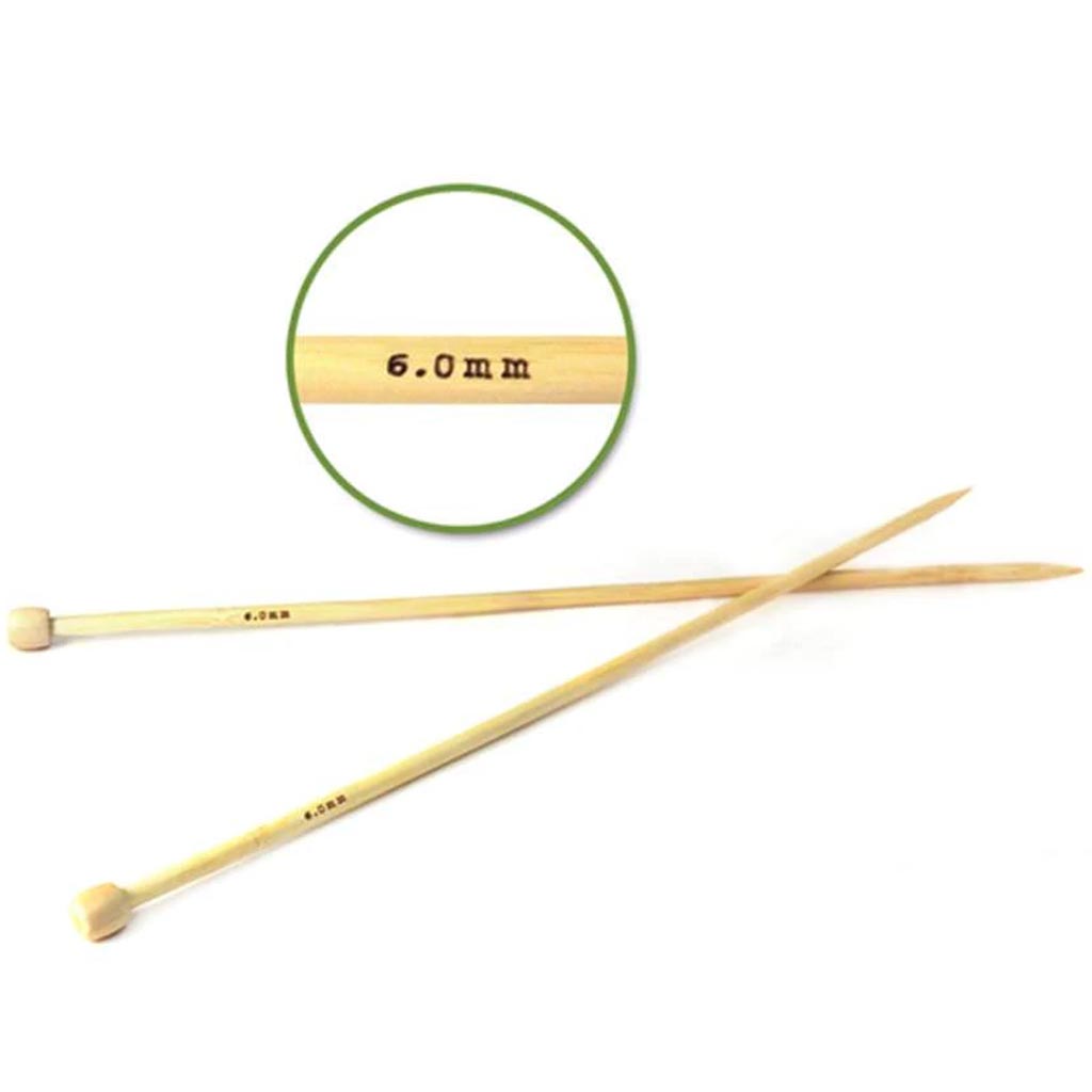 NEEDLECRAFTERS: #10 BAMBOO KNITTING NEEDLES 35CM 6MM 