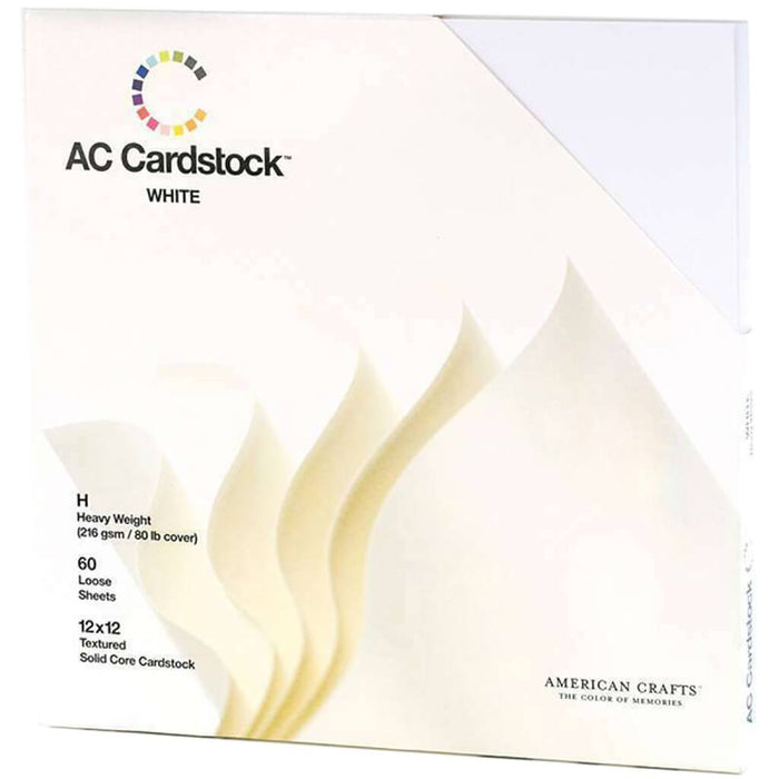 Cardstock Pack 12in x 12in- 60 Sheets -White