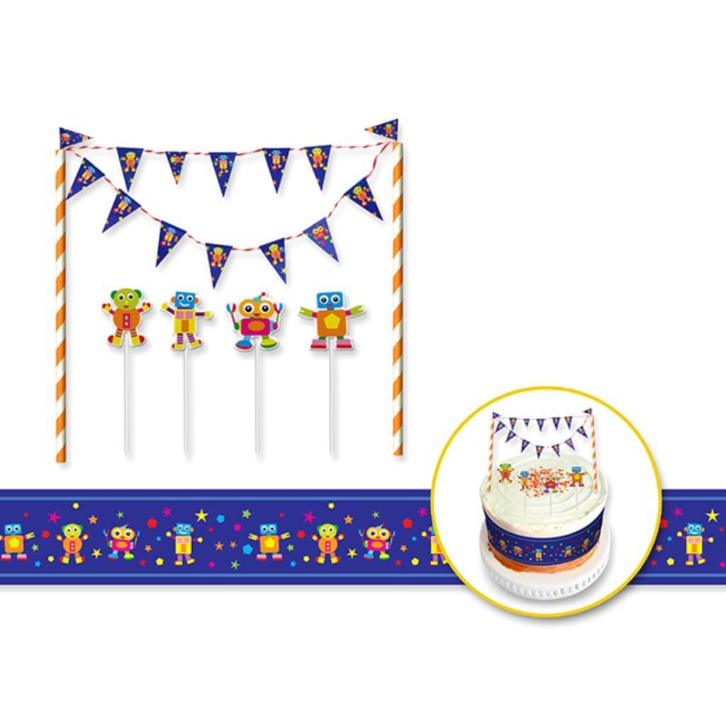 PARTY CRAFT: DECORATIVE CAKE TOPPER STRAW/PENNANT BANNER ST 