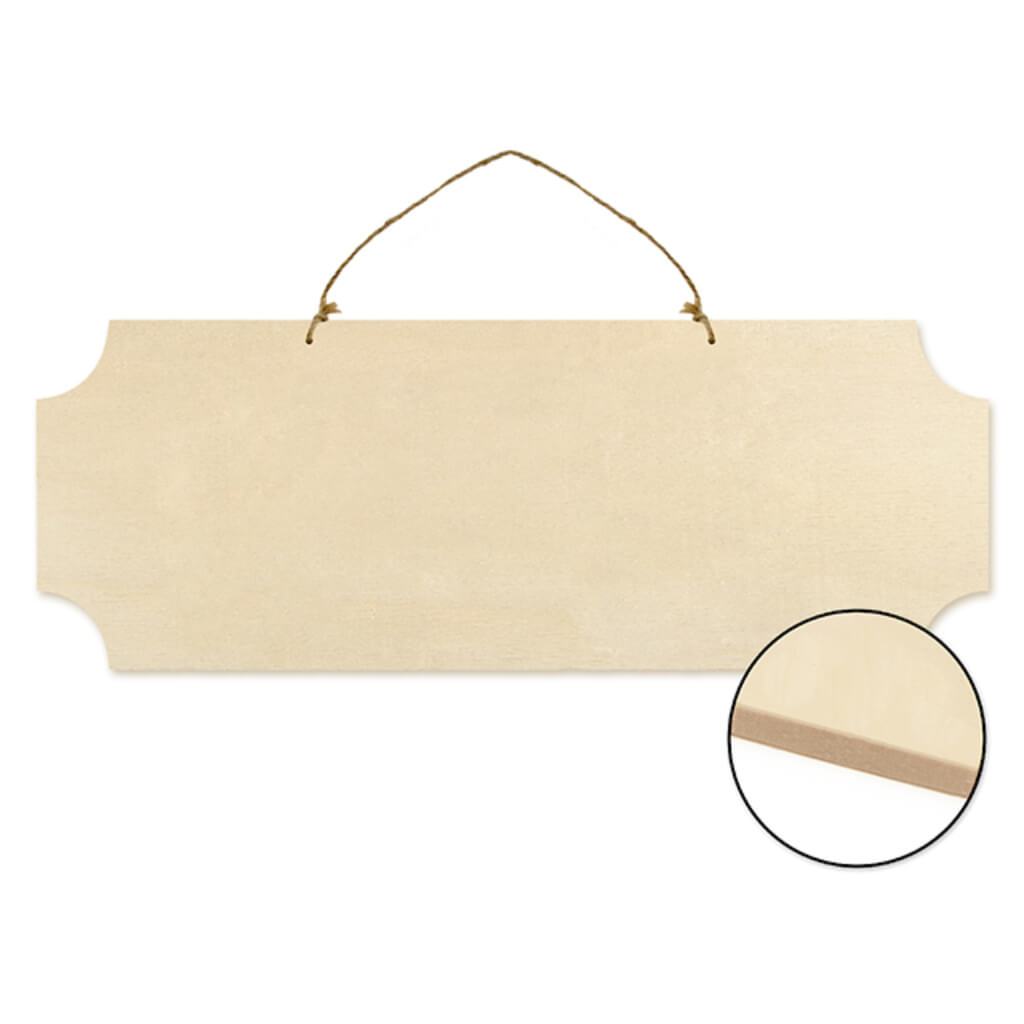 WOOD DECOR PAINTABLE WALL HANGERS W/JUTE CORD 15.75" 