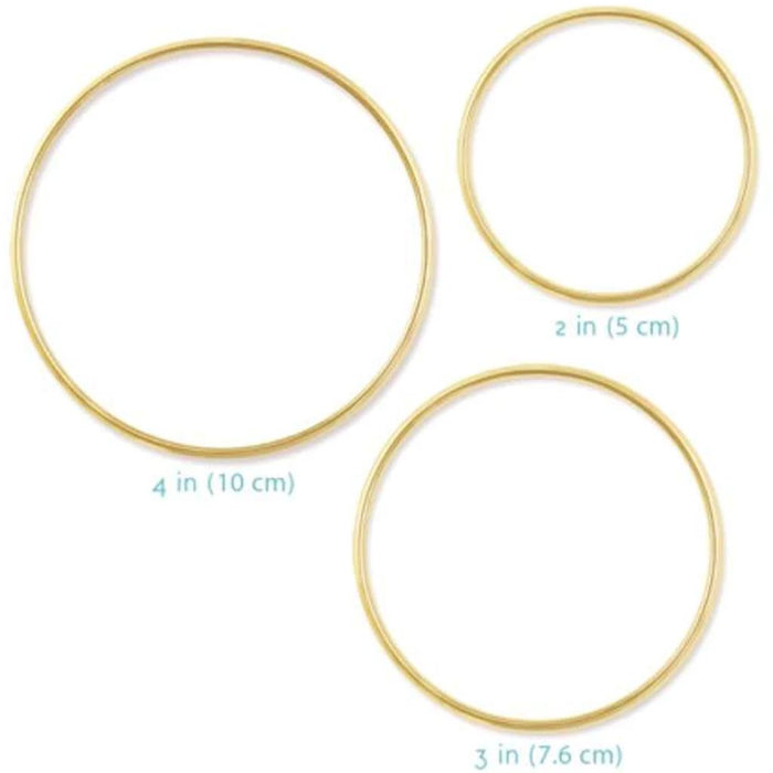 BRASS RINGS ASSORTMENT PACK X4 1"+2"+3"+4" 