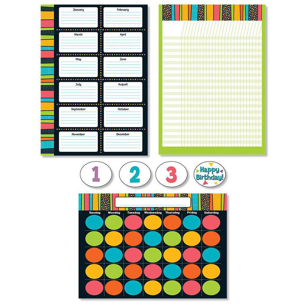 Stylin&#39; Stripes Bulletin Board Set 