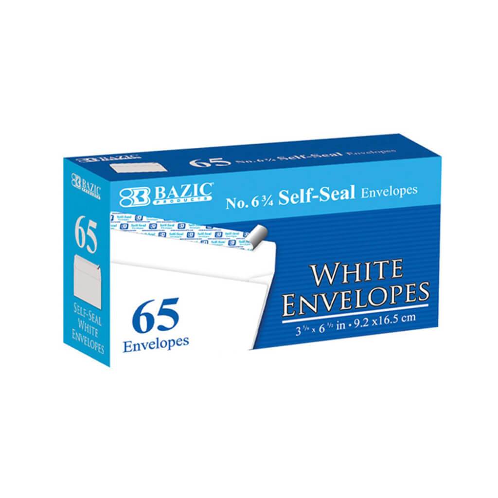 No. 6 Self Seal White Envelope 65ct 