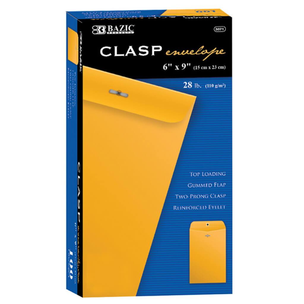 Clasp Envelope 6in x 9in 100ct 