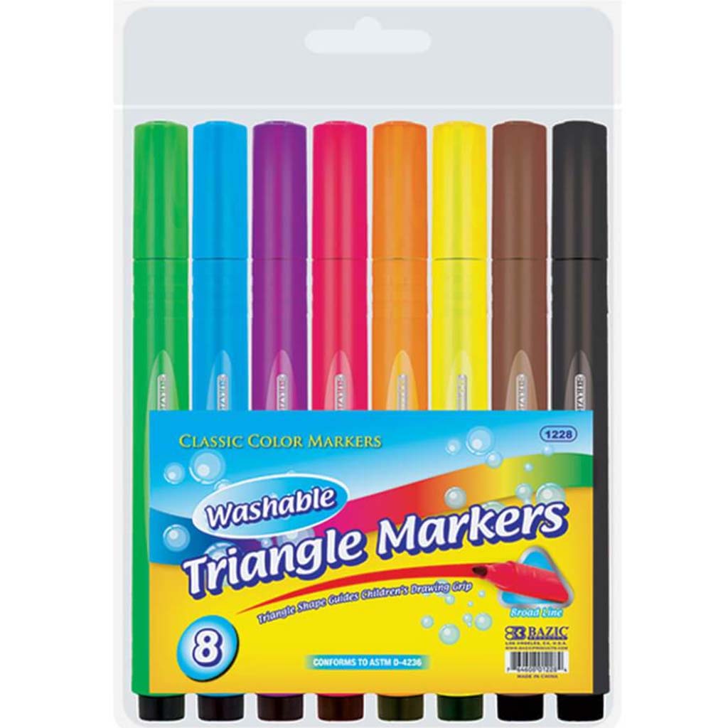 Jumbo Triangle Washable Marker 8pcs 