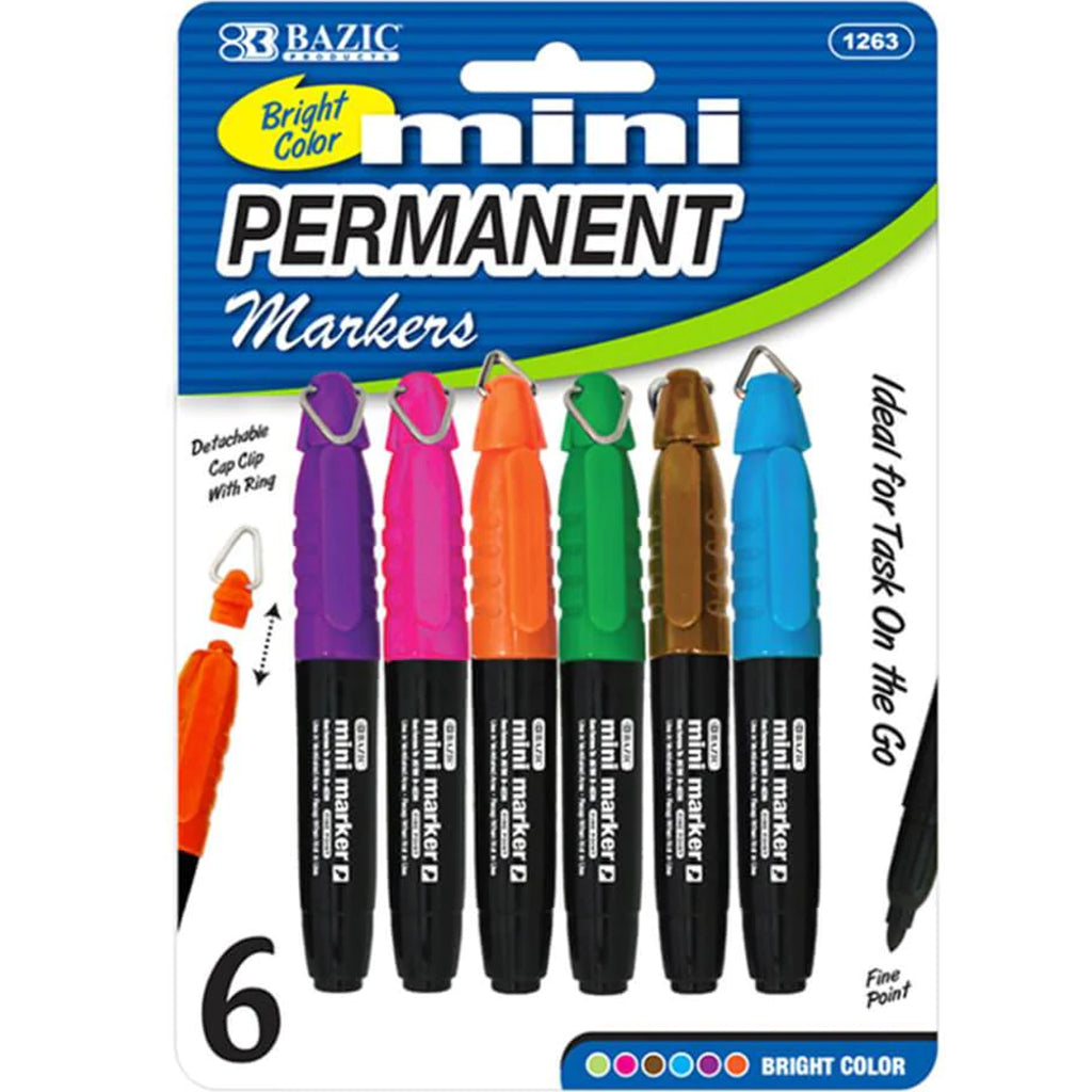 Mini Fine Point Permanent Marker Bright Colors 