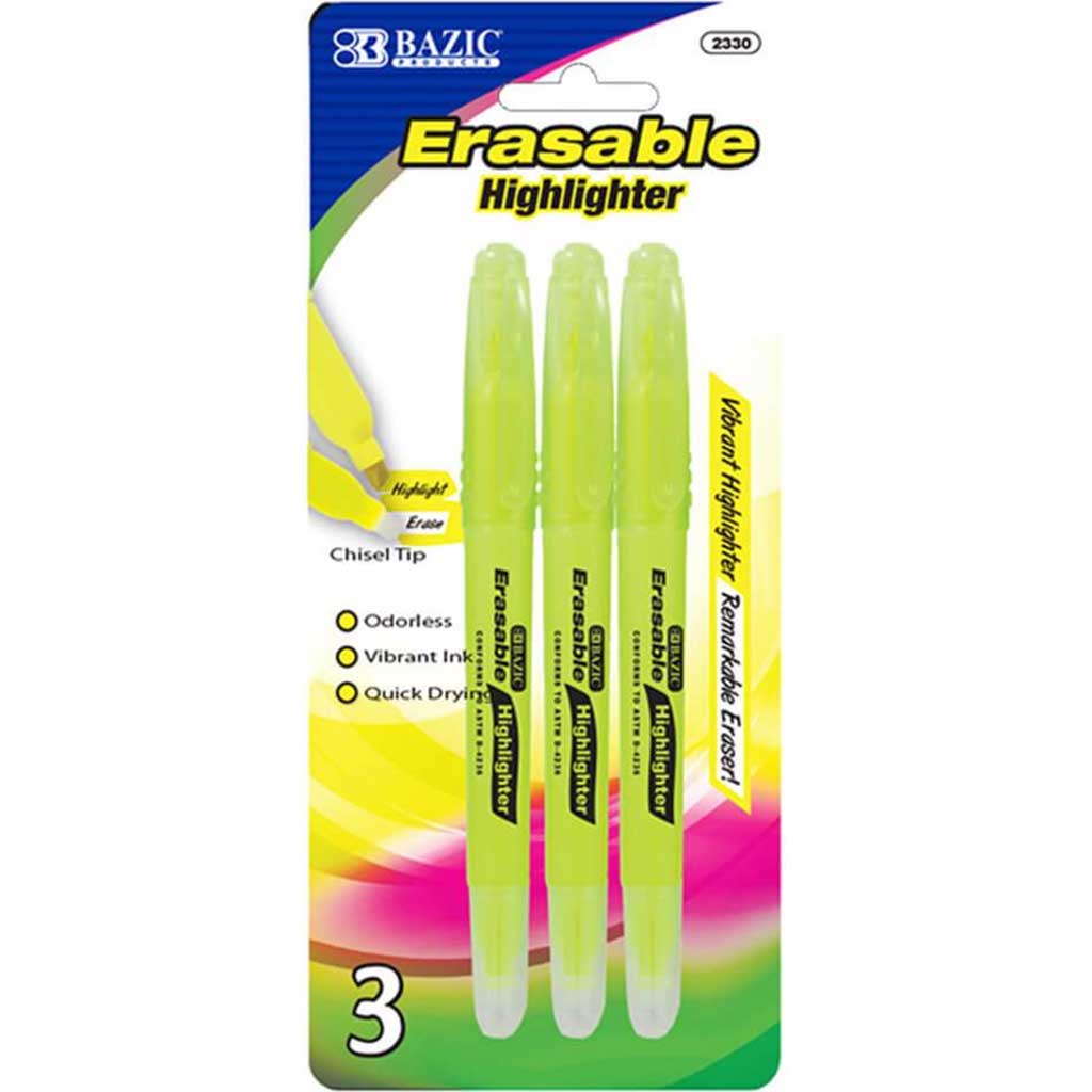 Erasable Highlighter Pack of 3 