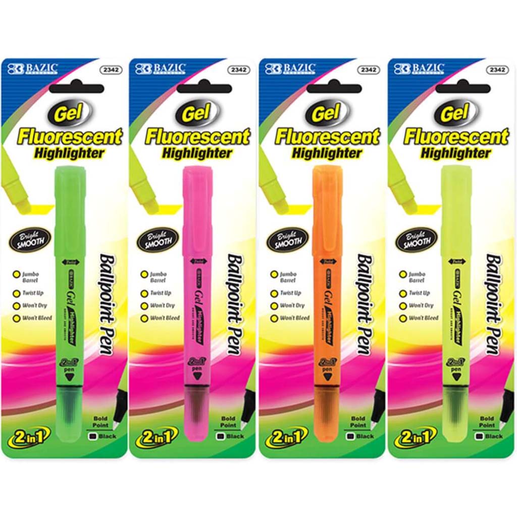 Gel Highlighter Fluorescent Ballpoint Pen 