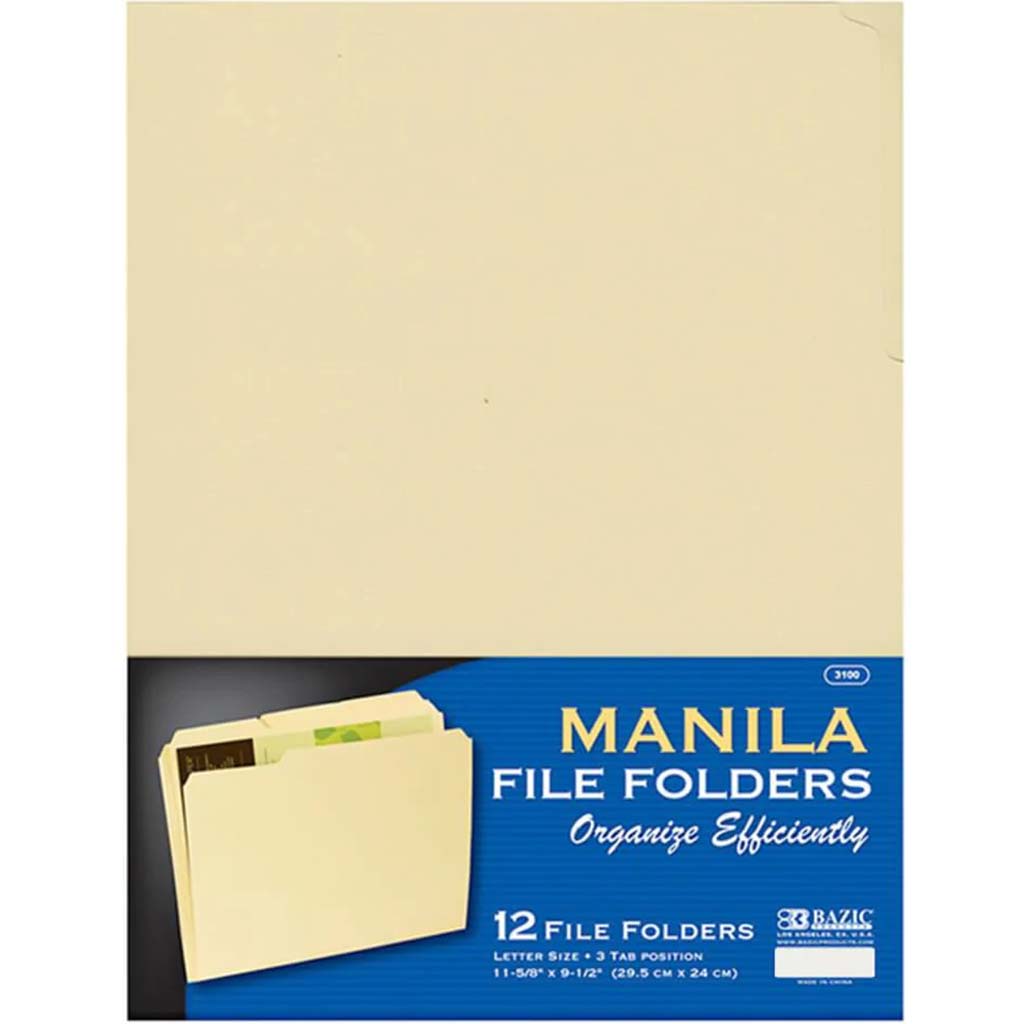 Cut Letter Size Manila File Folder 